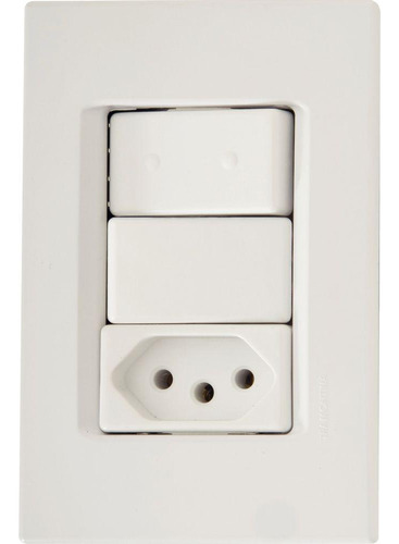Conjunto 4x2 Com 1 Interruptor Simples 10 A 250 V E 1 Tomada