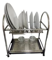 Comprar Secador Escurridor Loza Platos 2 Niveles Organizador Cocina Color Plateado