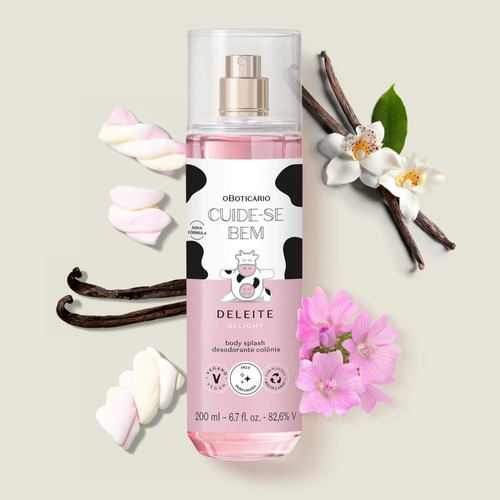 Combo Cuide-se Bem: Body Splash Deleite 200ml + Sabonete Líquido Biscoito Ou Bolacha 150mle