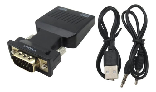 Adaptador Vga Hdmi Full Hd 1080p Audio Video Convertidor Pc