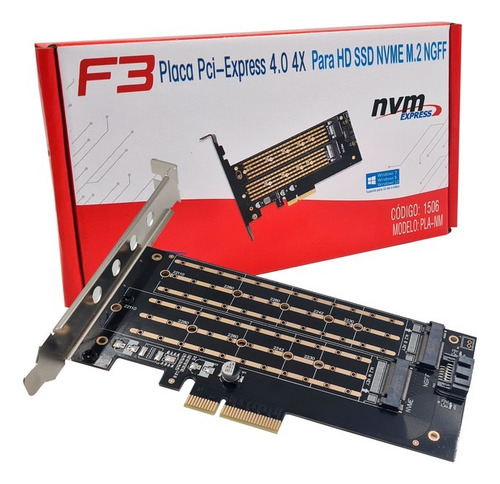 Placa Pcie Nvme E M.2 Sata Duplo Ssd Pci Express 4.0 3.0 X4