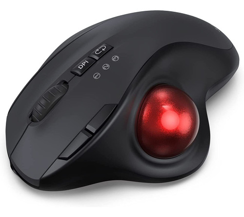 Mouse Negro Inalambrico Con Trackball Multidispositivo