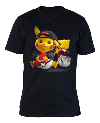 Remera Algodon Premium - 0416 Videojuegos 4 - Pikachu