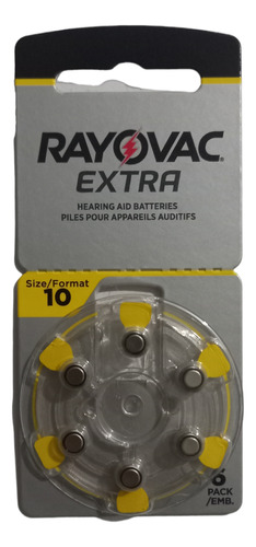 6 Pilas Código 10 Para Audífonos Rayovac Extra Original