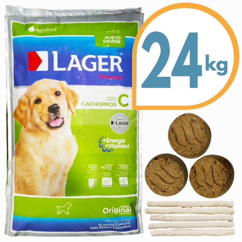 Comida Perro Cachorro Lager Premium 24 Kg + Envío Gratis