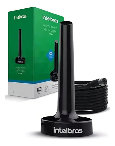 Antena Digital De Tv Interna Uhf/hdtv Intelbras - Ai2025 Cor Preto