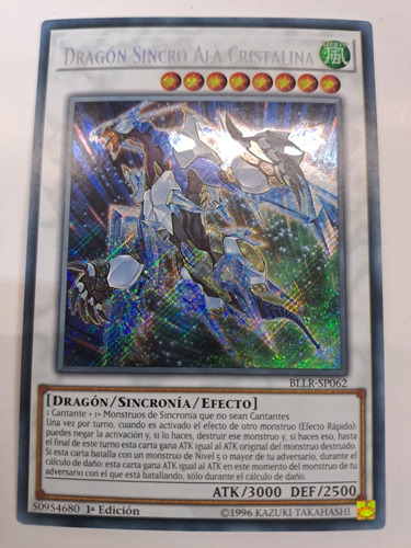 Crystal Wing Synchro Dragon Bllr-en062 Secret Rare Yugioh 