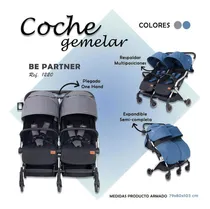 Comprar Coche Para 2 Bebes Gemelos Mellisos Reclinable Color Gris Color del chasis Gris