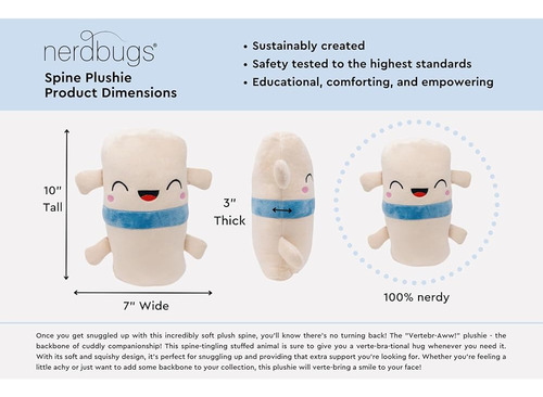 Peluche Espina Dorsal Nerdbugs - Regalo Salud Y Educación