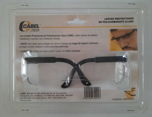 Lentes Protectores Policarbonato Cabel Claro (Usado)