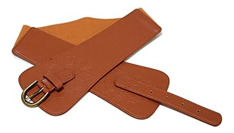 Awocan Mujer Cuero Pu Elástico Elástico Corsé Cinch Belt Pri