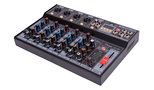 Imagen 2 de 8 de Consola Mixer Parquer 6 Canales Phanton Power Bluetooth Usb
