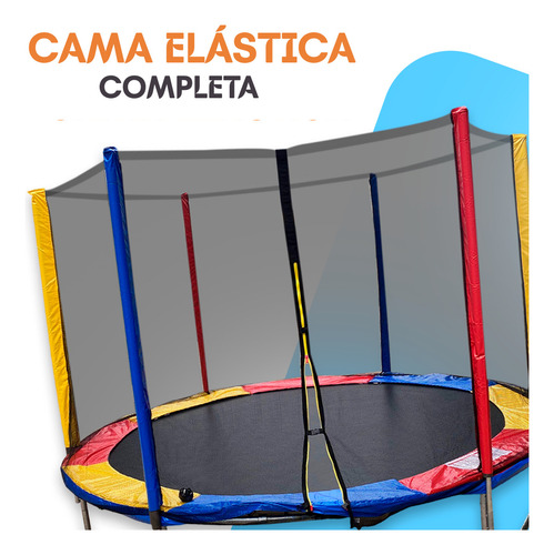 Cama Elástica Completa Trampolim 2,44m Lona Black Molas Escada Tela De Proteção Com Zíper All Pula Pula