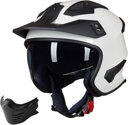 Casco De Motocicleta Atv De Cara Abierta 34 Para Adulto...