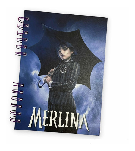 Libreta Cuaderno Merlina Addams Versión Niños Con Stickers