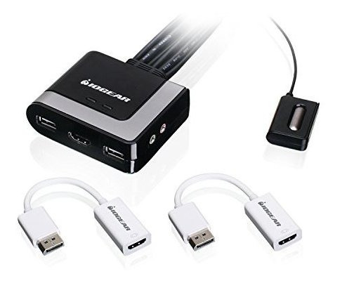 Kit Iogear 2port Hd Y Displayport Cable Kvm Con Audio Gcs62h