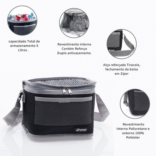Imagem 4 de 6 de Excelente Bolsa Térmica Com Alça Cooler Pratic 05 Litros