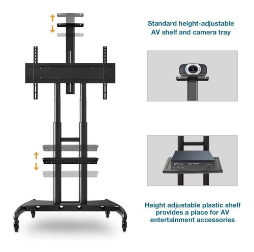 Imagen 4 de 7 de Soporte De Tv C/ruedas Pantallas De 55 A 85. Myshopuruguay!!