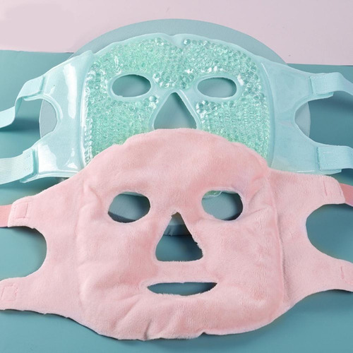 Mascarilla Facial De Gel Frío Rosa, Cómoda Y Caliente