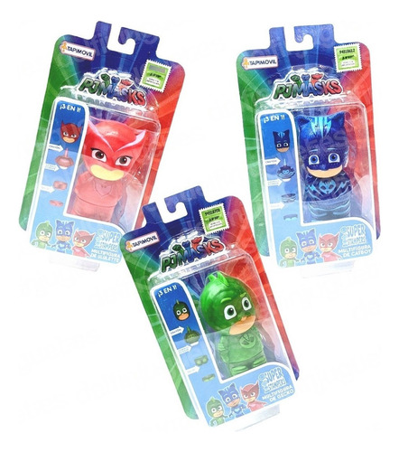 Pj Masks Combo Muñecos Gecko Ululette Catboy Sampers