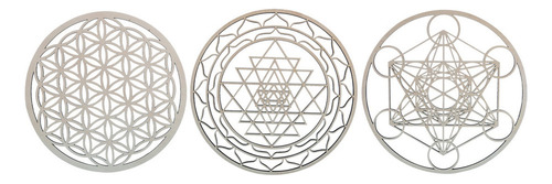 . Conjunto Arte Parede Com Geometria Sagrada 3 Peças,
