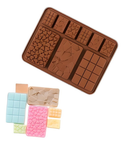 Molde Silicona Tableta Rectangulo - Chocolate Y Chocolatines