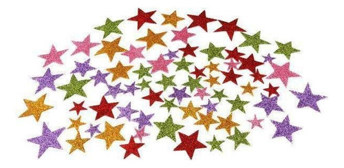 4 Pollas De Color Mezclado Estrellas De Espuma Glitter
