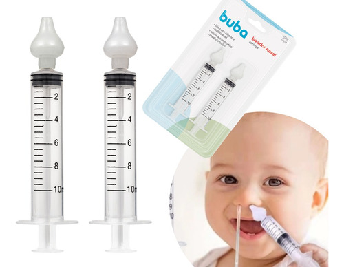 Kit 2 Seringas Lavagem Higienização Nasal Bico Silicone Buba