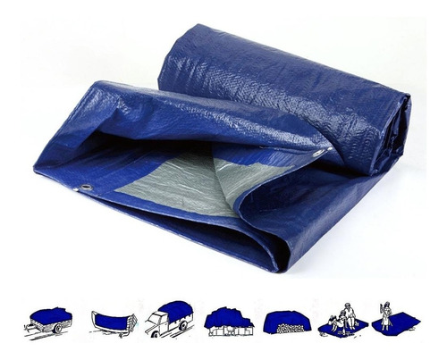 Lona Impermeable 5x6 Metros Carpa Multiusos Carga Con Ojal