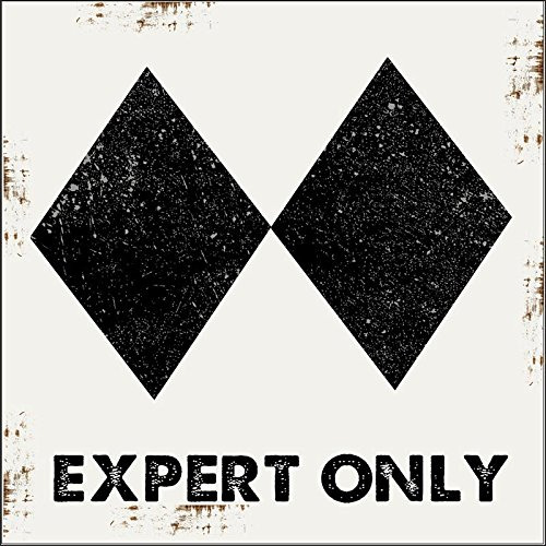 Expert Only Ski Slope Letrero De Metal, Double Black Di...