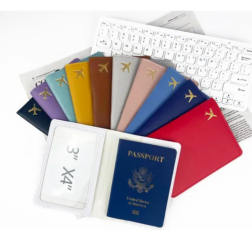 Pu Leather Travel Passport Holder Case Thick Storage