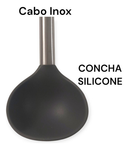 Concha Em Silicone Com Cabo De Aço Inox 31,5cm