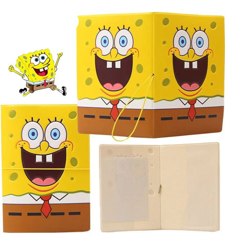 Porta Pasaporte Bob Esponja Viajeros Documentos Mapa Viajes