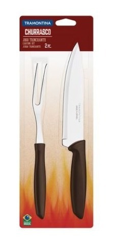 Imagen 2 de 2 de Set Asado Dos Piezas Cuchillo Y Trinchante Plenus Tramontina