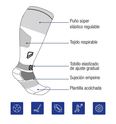 Imagen 2 de 8 de Medias Profesionales Futbol, Hockey, Rugby