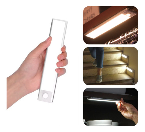 Luz Lámpara Led Sensor Iman Adhesivo Recargable Usb 20 Cm