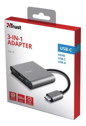 Adaptador Trust multipuerto USB-C 3 en 1