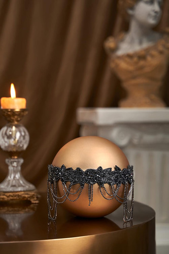Diadema Con Cadena Great Gatsby De Los Años 20, Negra