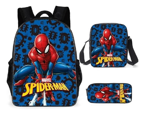 3 Unids/set De Mochilas Escolares De Spiderman Para Niños Y