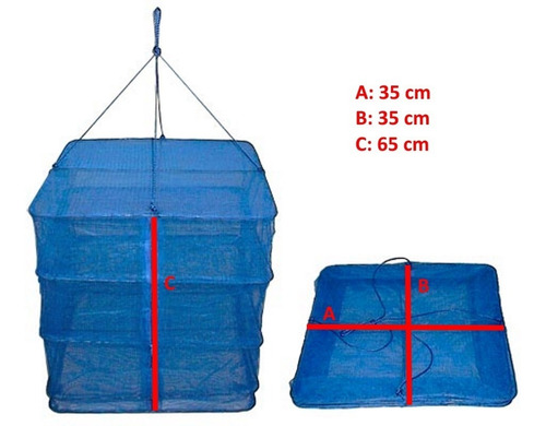 Fiambrera Alacena Plegable Con Cierre Lateral 35x35x65 Cm