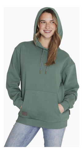 Polerón Hoodie Sweatshirt Verde Mujer
