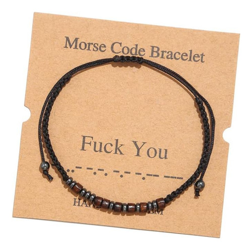  Mulheres Homens Morse Code Stretch String Pulseiras Seda Fr