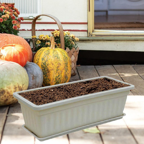 Maceta Con Ventana Para Flores, Macetero Para Verduras Beige