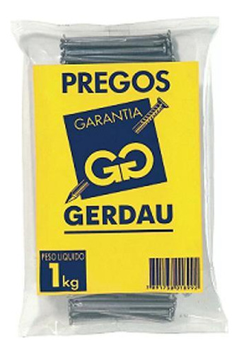 Kit 1kg Prego Gerdau 22x54 - Resistente E Durável