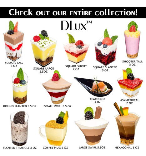 Mini Tazas De Postre De 100 X 3 Oz (sin Cucharas), Cuad...