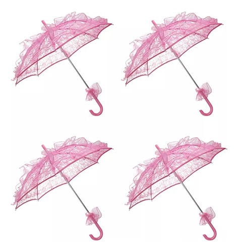 Guarda-chuva Decorativo De Renda, 4 Peças, Design De Cena