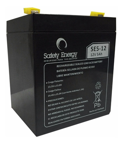 Acumulador Bateria De Gel 12v 5a Safety Energy Plomo