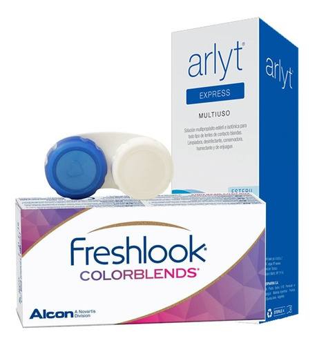 Lentes De Contacto Fresh Look Trikolor + Liquido + Estuche 