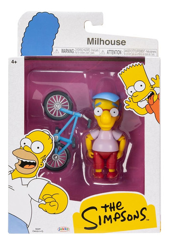Boneco Milhouse De 8cm Com Bicicleta - Os Simpsons