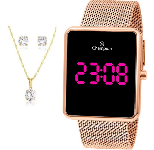 Relogio Champion Digital Led Rosa Original